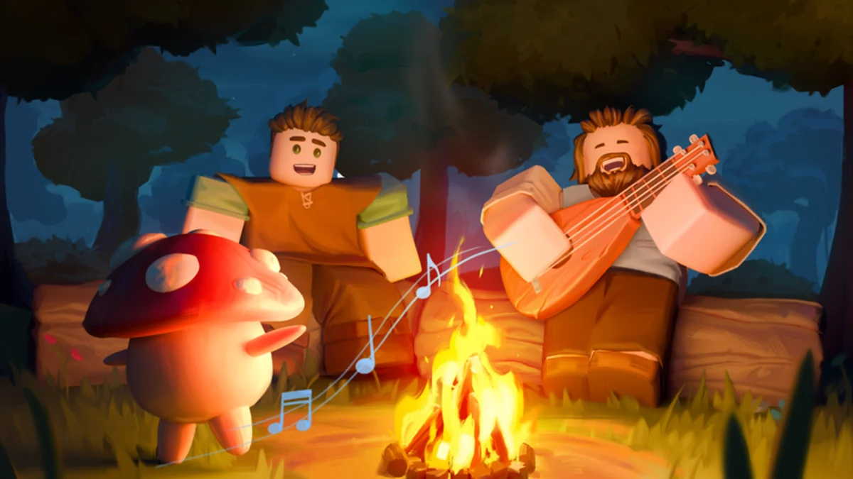 Official SCROOMS campfire and musical creature artwork
